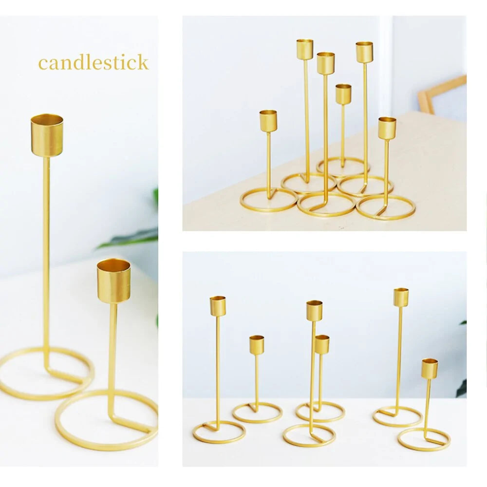 Gold Metal Candle Holders