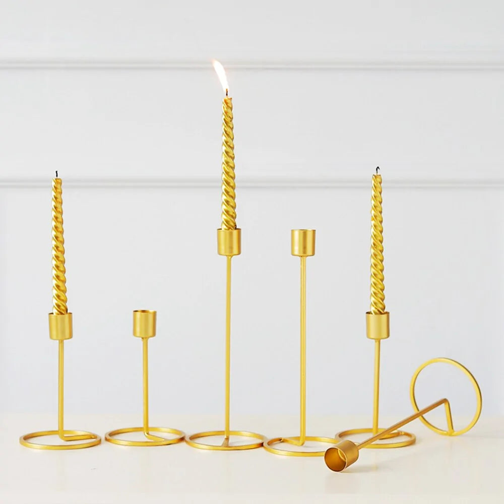 Gold Metal Candle Holders