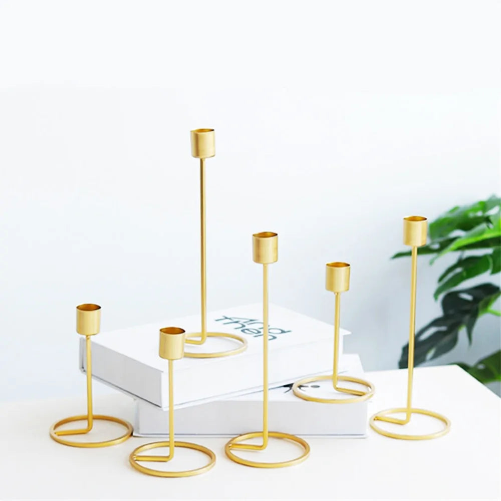 Gold Metal Candle Holders