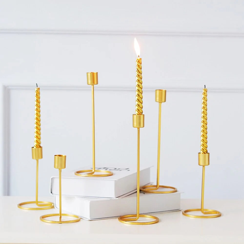 Gold Metal Candle Holders