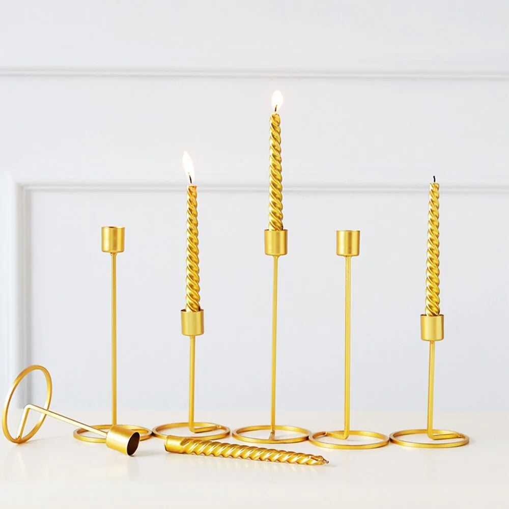 Gold Metal Candle Holders